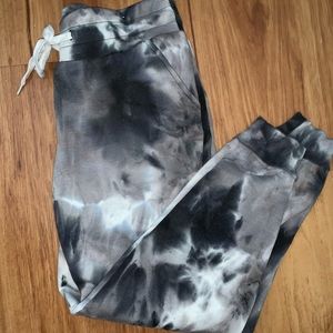 Black, grey and white sweatpants